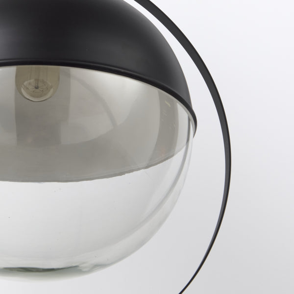 Leighton II 15x20 Black Metal Spherical Pendant Light