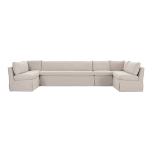 Moe's Fable Slipcover U-Shape Dining Banquette 154" Beige