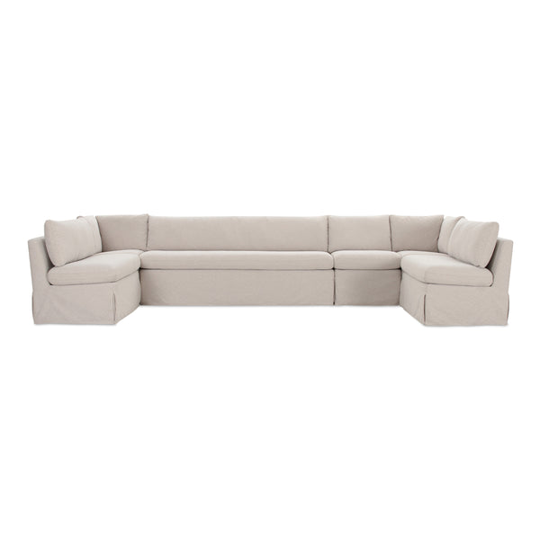 Moe's Fable Slipcover U-Shape Dining Banquette 154" Beige