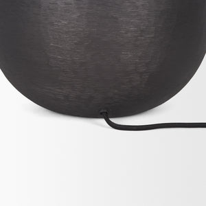 Sadiyah Black Brushed Metal w/ Beige Shade Table Lamp
