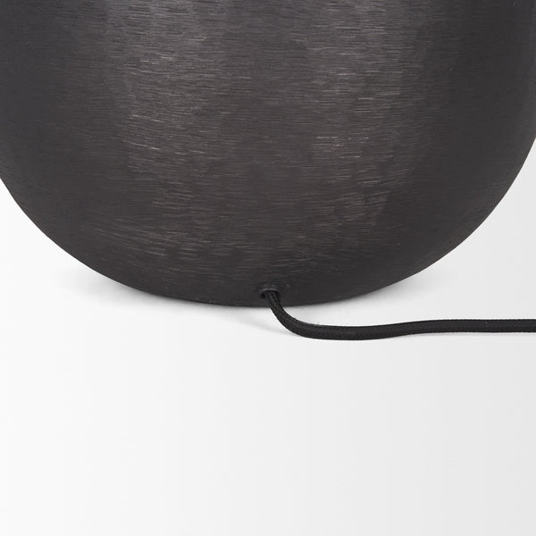 Sadiyah Black Brushed Metal w/ Beige Shade Table Lamp