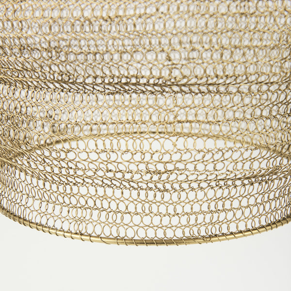 Halycon 16.0L x 16.0W x 20.0H Gold Mesh and Iron Pendant Light