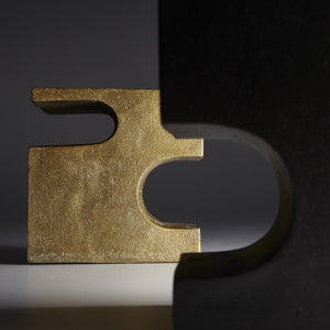 Two-Piece Bookends in Bronze and Brass