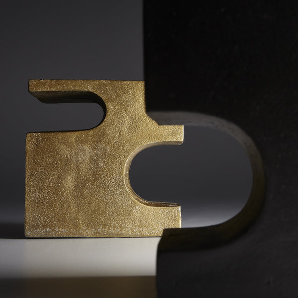 Two-Piece Bookends in Bronze and Brass