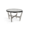 Patrick 18" Coffee Table with Glass Top & Zinc Antique Finish