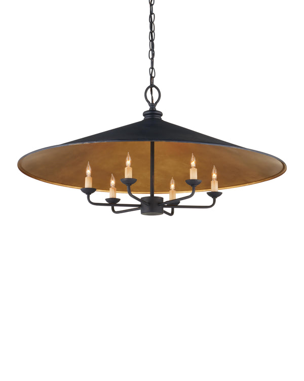 Brussels Chandelier In French Black & Contemporary Gold