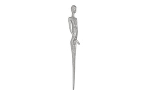 Skinny Female Wall Art, Resin, Silver Leaf