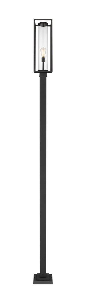 Dunbroch 1 Light Outdoor Post Mounted Fixture in Black Finish
