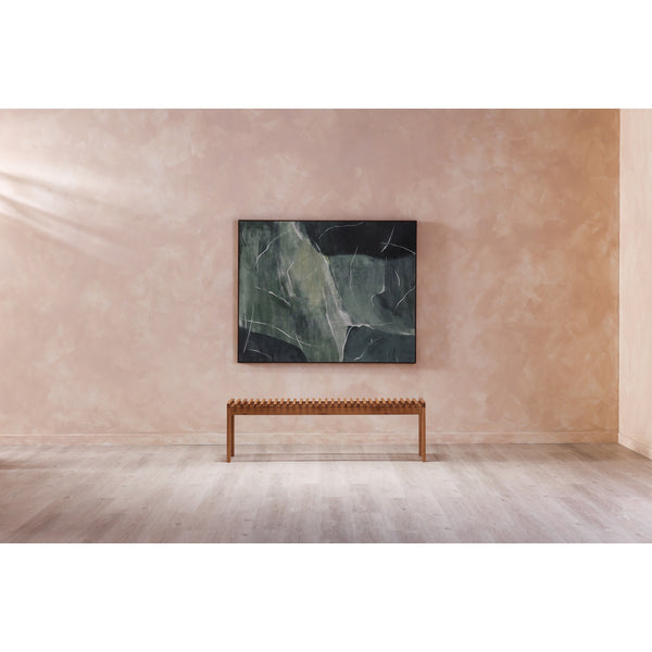 Moe's Rohe Bench Natural Oak with Slat Detailing