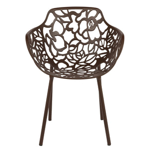 ORO ALUMINUM CHAIR (WITH ARMS) - BROWN