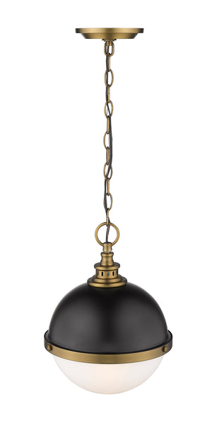 Peyton 2 Light Mini Pendant in Matte Black + Factory Bronze Finish