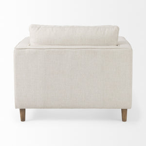 Loretta 40.7L x 36.2W x 33.9H Cream Fabric Chair W/ Two Bolster Cushions