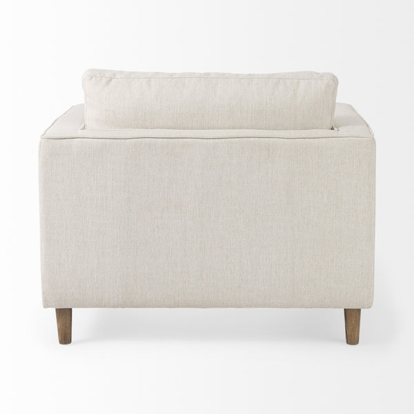 Loretta 40.7L x 36.2W x 33.9H Cream Fabric Chair W/ Two Bolster Cushions