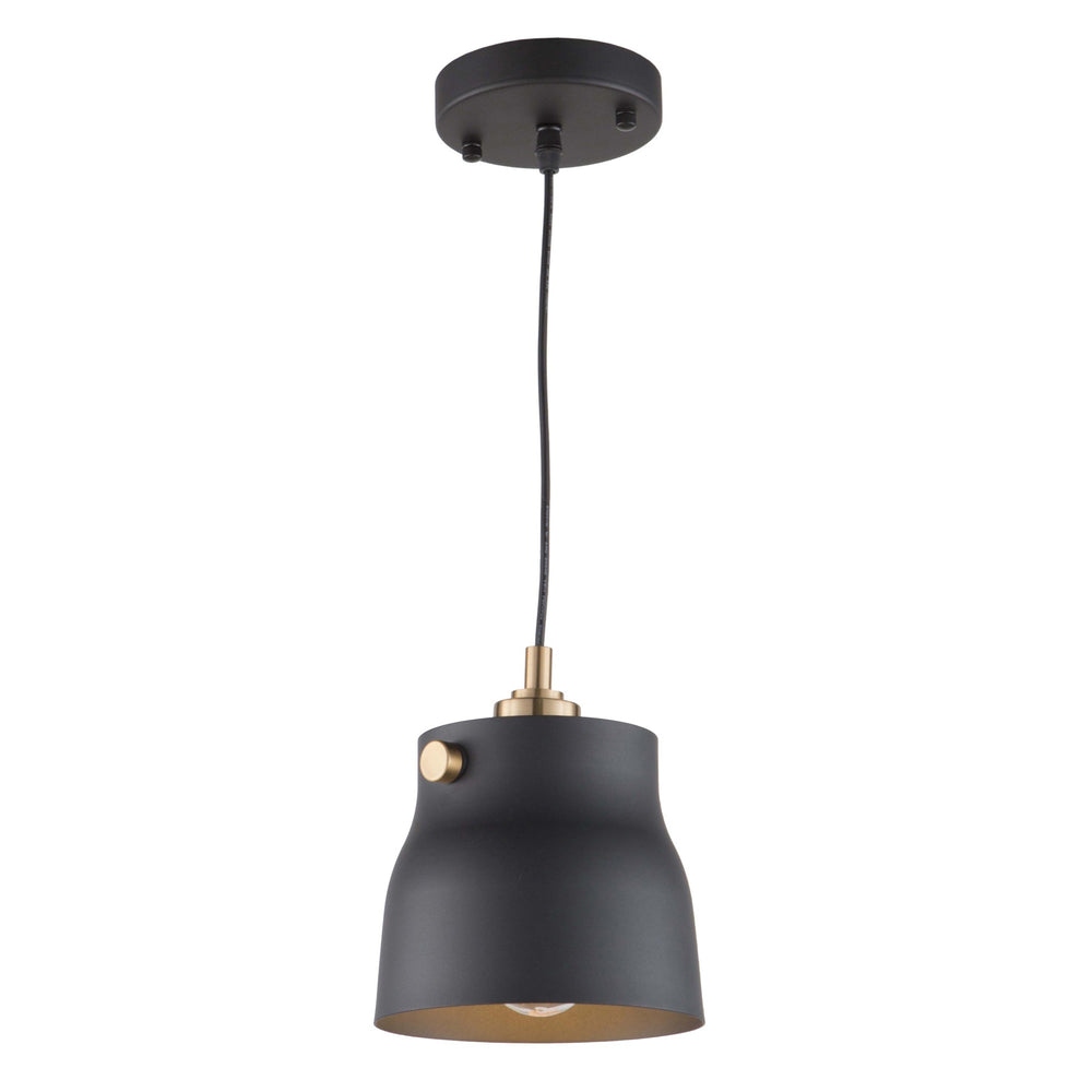 Euro Industrial AC11361VB Pendant in Matte Black & Harvest Brass