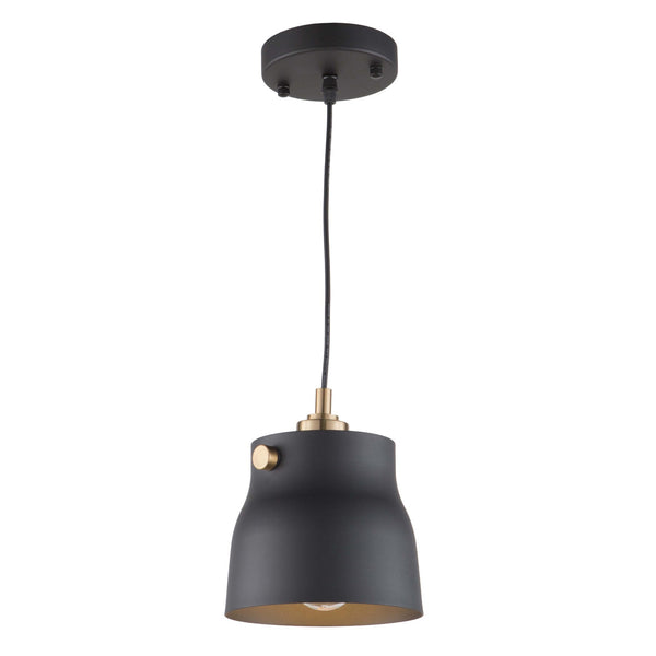Euro Industrial AC11361VB Pendant in Matte Black & Harvest Brass