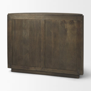 Terra Fluted Dark Brown 2-Door Accent Cabinet