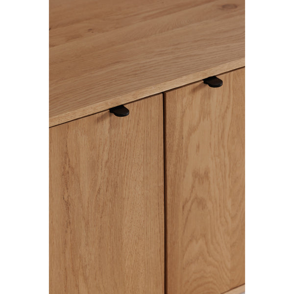 Theo Media Bench in Natural Oak