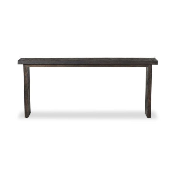 Warby Console Table in Worn Black Oak