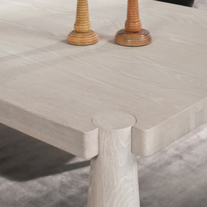 Classic Home Atrop Solid Oak Dining Table with Sculptural Legs