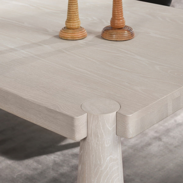 Classic Home Atrop Solid Oak Dining Table with Sculptural Legs