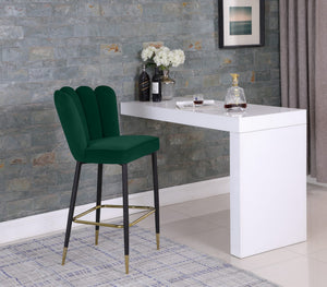 Anita Stool In Green Velvet