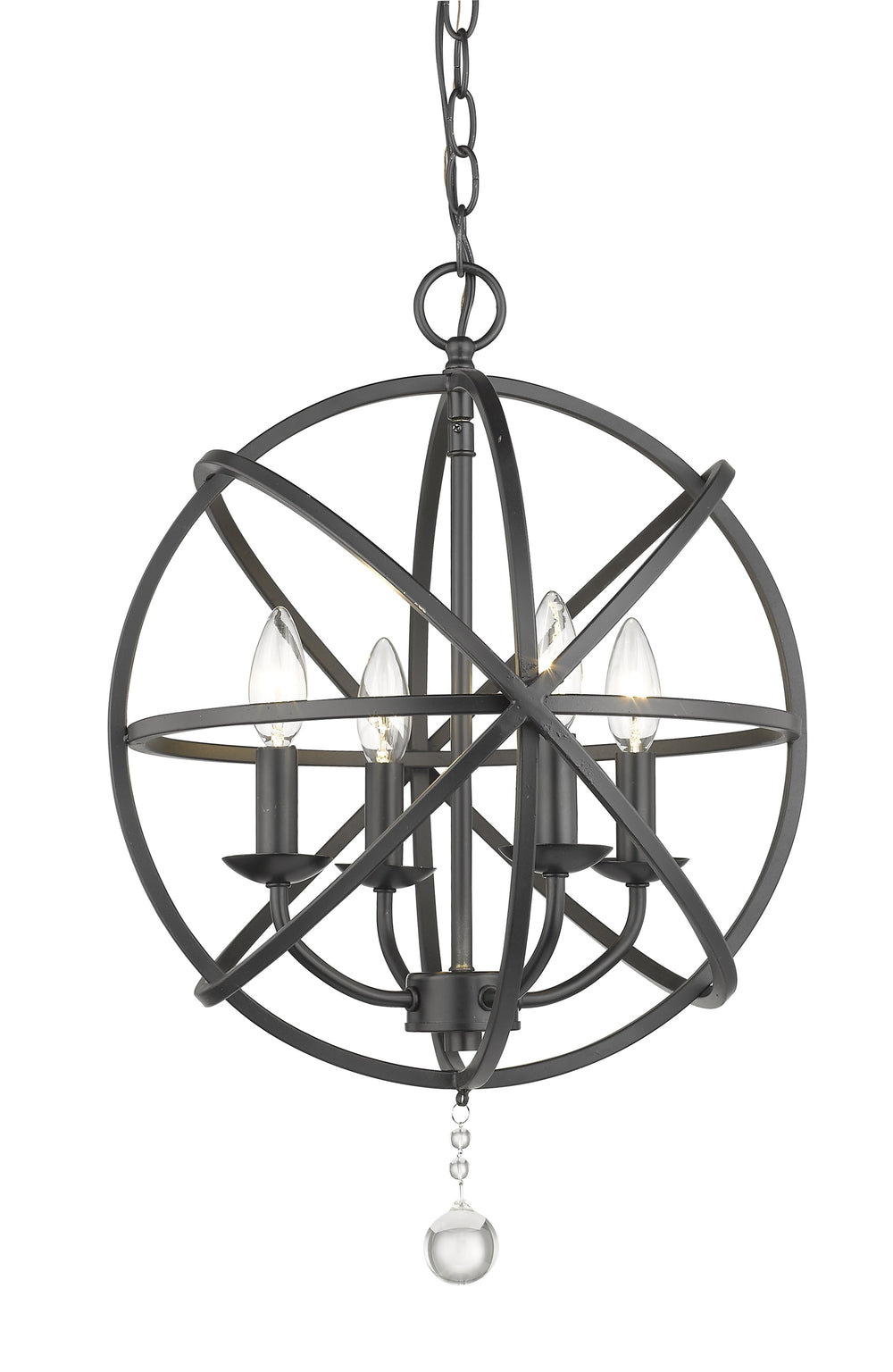 Tull 4 Light Chandelier in Matte Black Finish