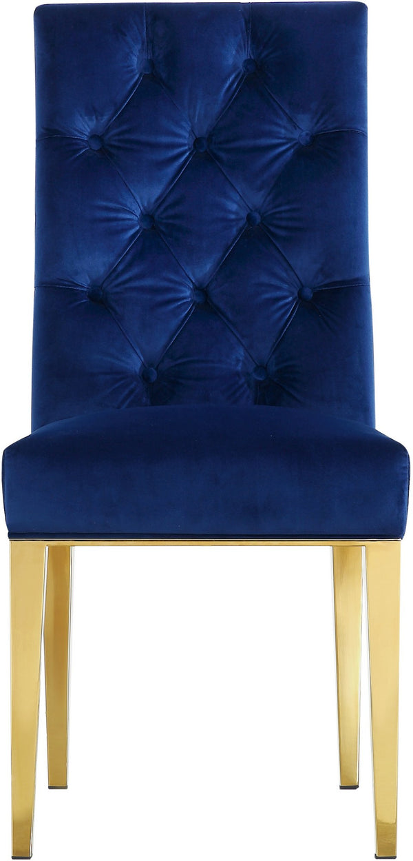 Orville Dining Chair In Navy Velvet