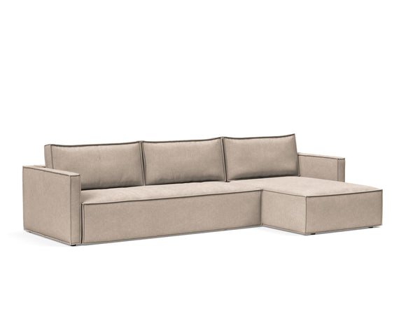NEWILLA SOFA BED W/LOUNGER 57"X118", W/SLIM ARM RESTS