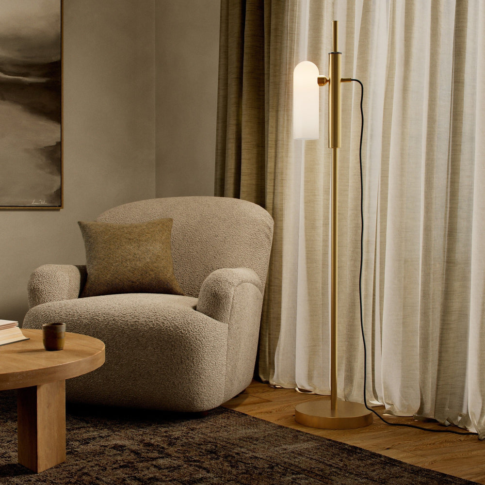 Odyssey 1 Floor Lamp In Burnished Brass