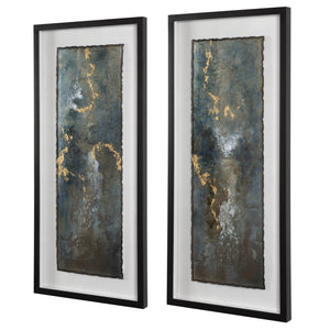 Glimmering Agate Abstract Prints, S/2