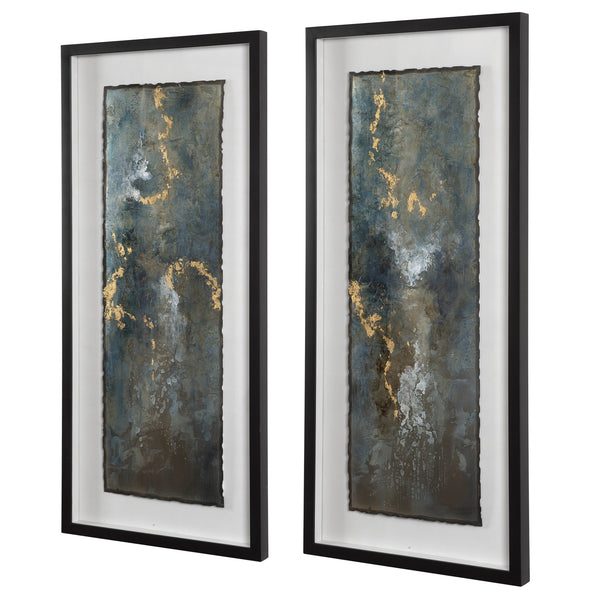 Glimmering Agate Abstract Prints, S/2