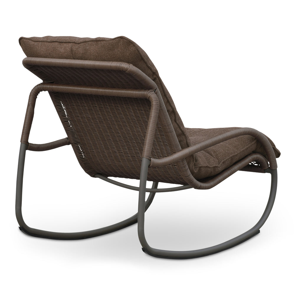 Moe's Lyra Outdoor Rocking Chair in Brown