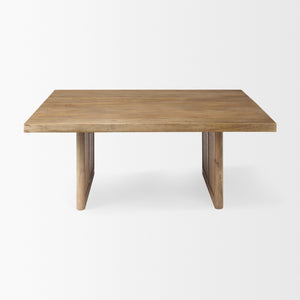 Grier  42" Square Light Brown Wood w/ Cane Coffee Table