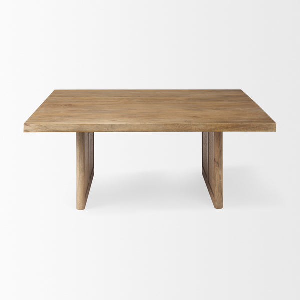 Grier  42" Square Light Brown Wood w/ Cane Coffee Table