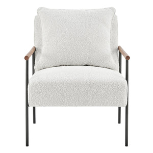 Quinton Fabric Accent Arm Chair In Boucle Beige