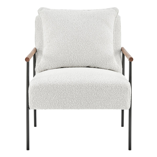 Quinton Fabric Accent Arm Chair In Boucle Beige
