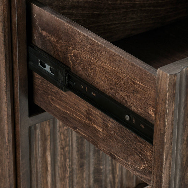 Redford Solid Wood Cabinet - Bark Brown