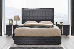 Giulia Night Stand Left Facing in Glossy Gray