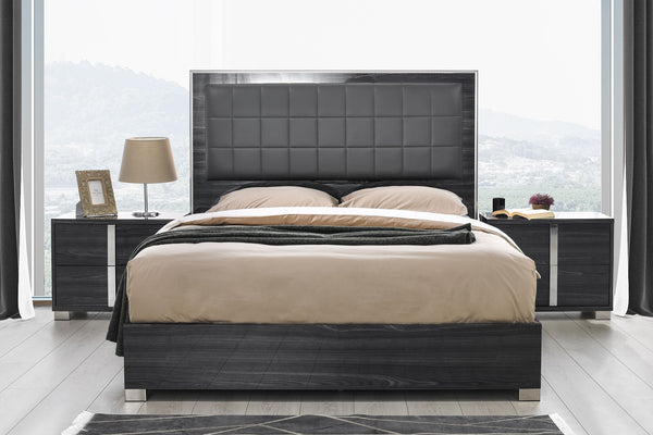 Giulia Night Stand Left Facing in Glossy Gray
