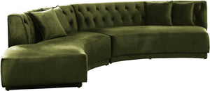 Michele 2pc. Sectional In Olive Velvet