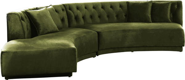 Michele 2pc. Sectional In Olive Velvet