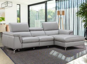Tate Premium Leather Sectional in Right Hand Facing Chaise