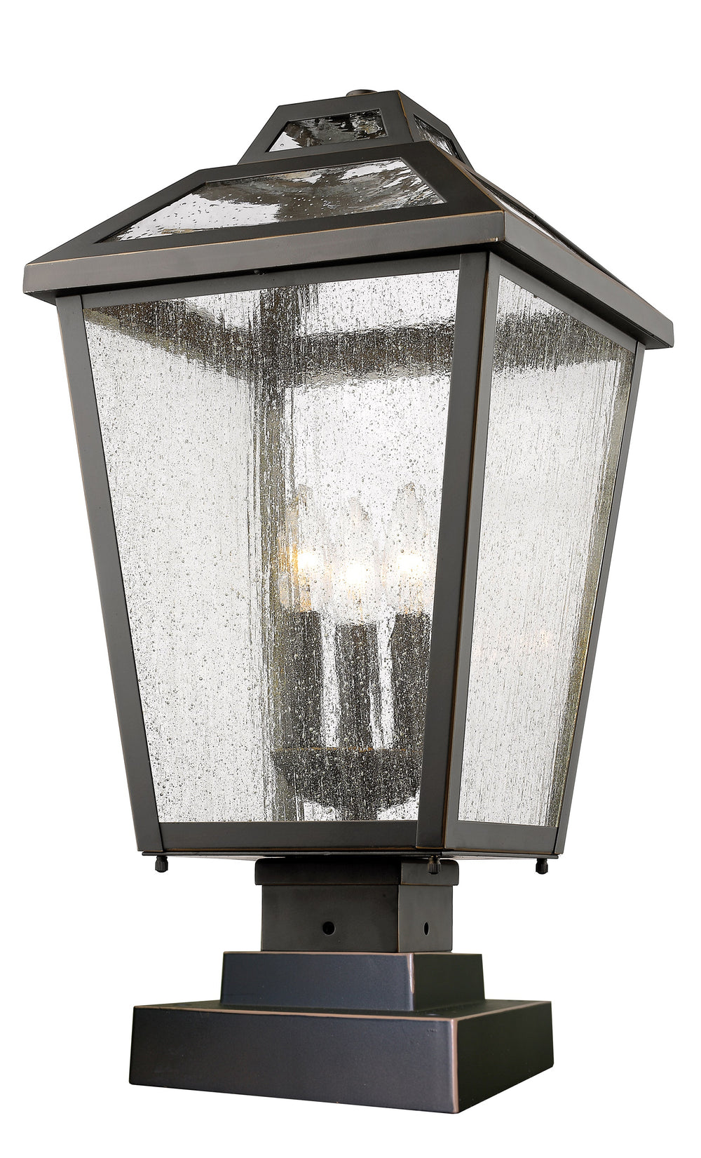 Bayland 3 Light Outdoor Pier Mount Light in Oil Rubbed Bronze Finish