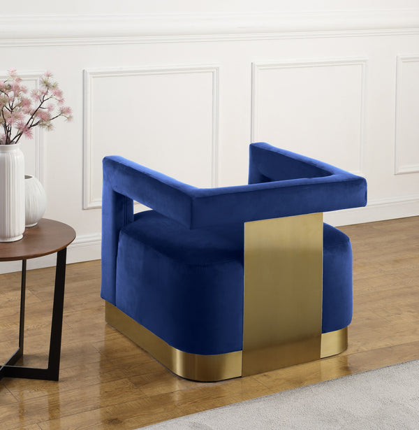 Jorge Accent Chair In Navy Velvet