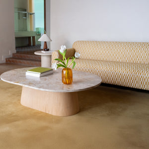 Moe's Carly Coffee Table Panther Stone Oak Base
