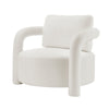 Maisie Faux Shearling Accent Arm Chair, Wilmont White