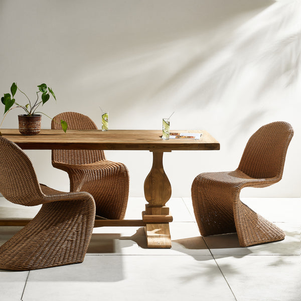 Novell Outdoor Dining Table In 111" In Natural