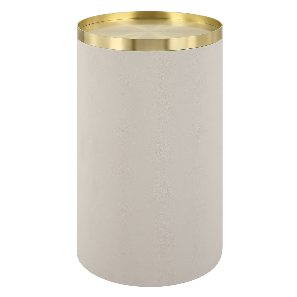 Circuit Brass & White Accent Table
