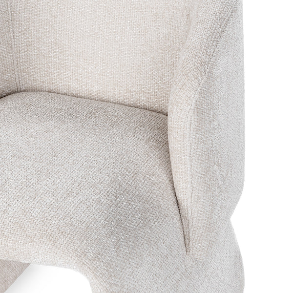 Halstead Upholstered Dining Chair with Barrell Back - Natural