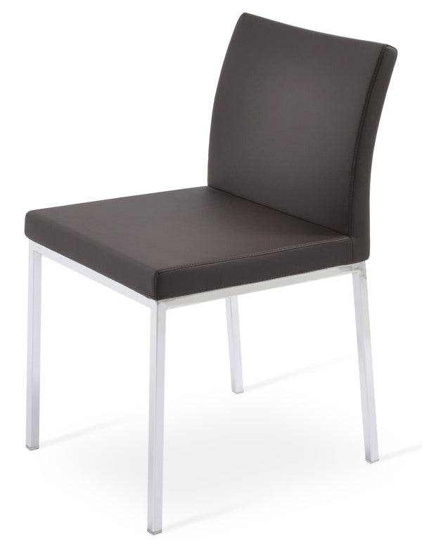 Aria Metal Dining Chair Black Leatherette